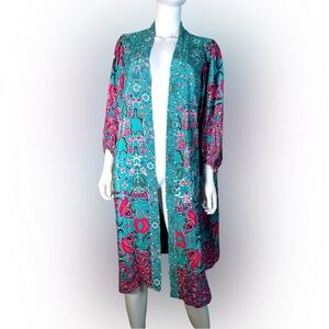 Town and Reese Resortwear cover up robe duster one size puff sleeve